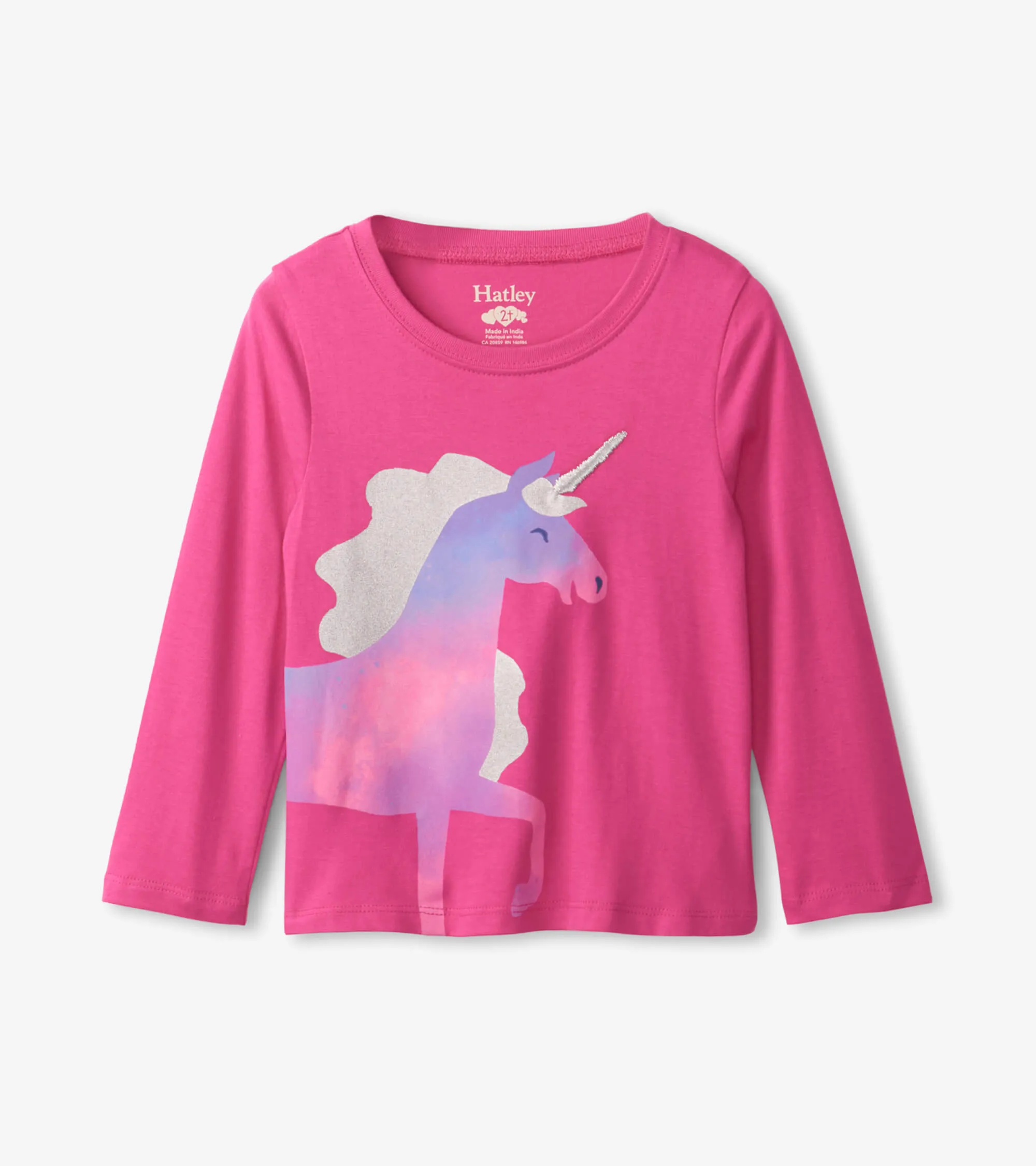 Hatley Baby Girls Pink Cotton Raspberry Unicorn Top