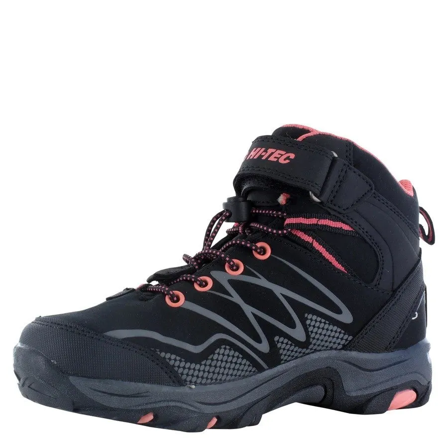 Hi Tec Kids Blackout Mid Hiking Boot -BLACK/PINK