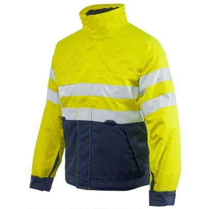 High Visibility Projob Insulated Work Jacket with Collar Zip Class 3 - 646407