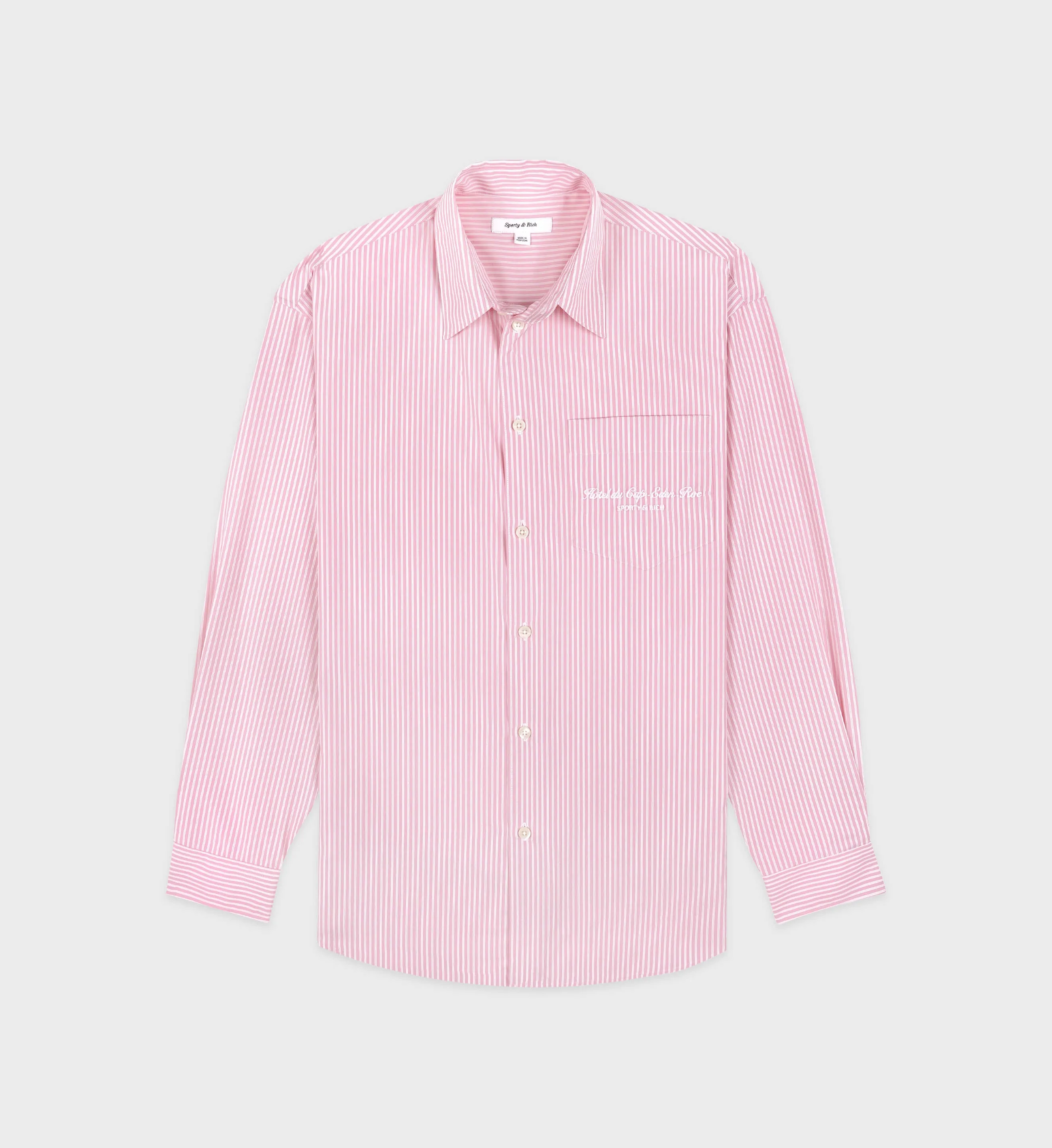 Hotel du Cap Cursive Oversized Shirt - Pink Striped