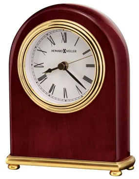 Howard Miller Rosewood Arch Tabletop Alarm Clock - Brass Finished Details