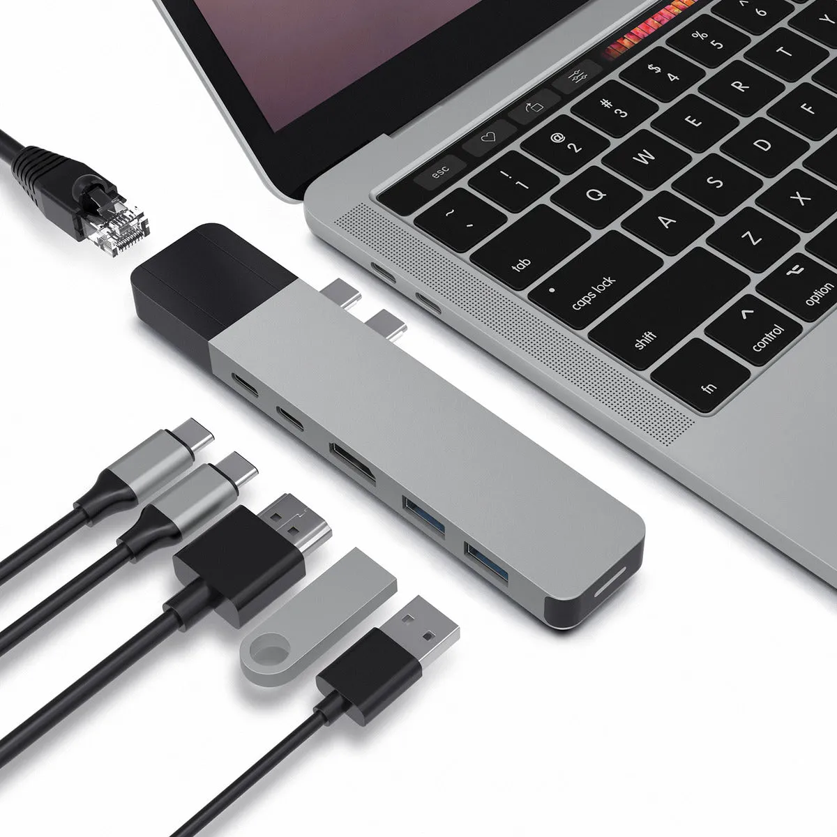 HyperDrive NET 6-in-2 USB-C Hub - Grey