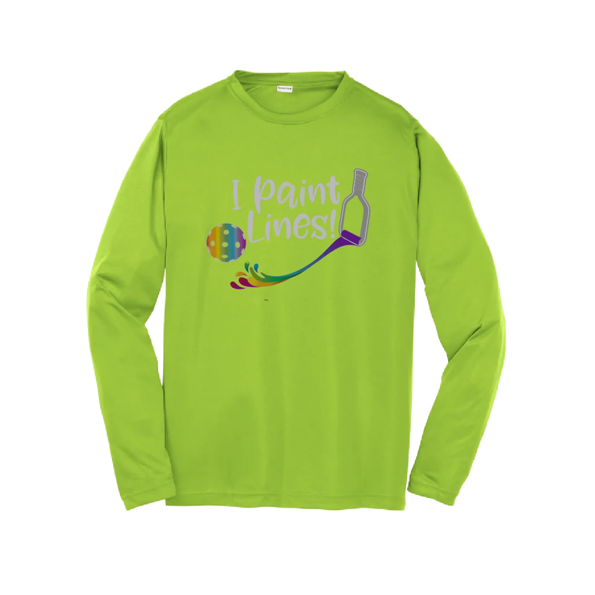 I Paint Pickleball Lines | Youth Long Sleeve Atheletic Shirt | 100% Polyester