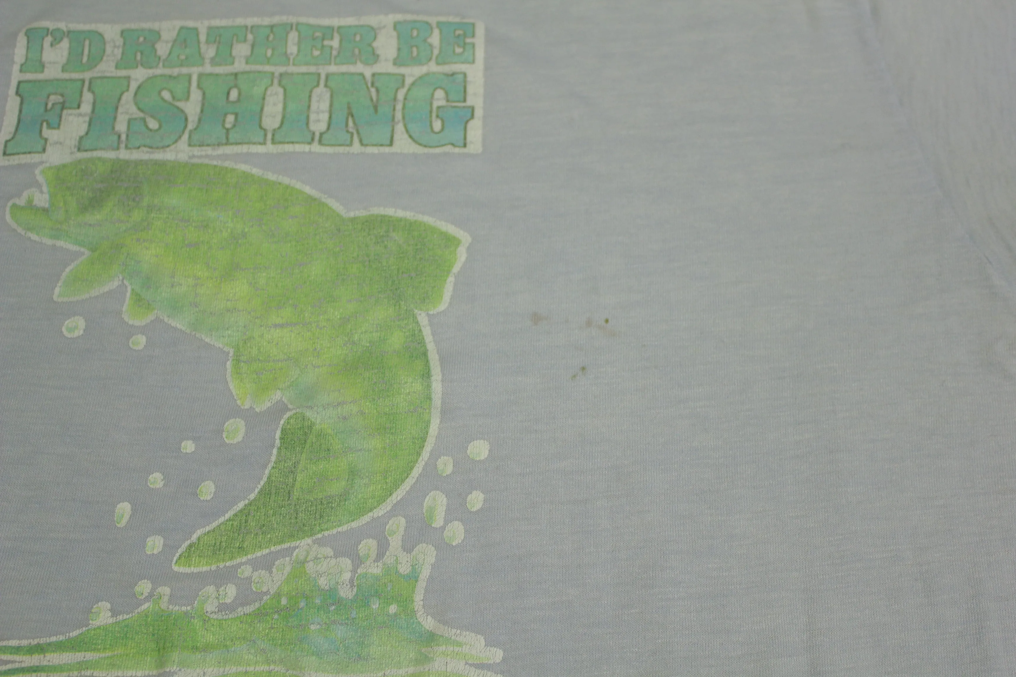 I'd Rather Be Fishing Vintage 70's Single Stitch Sportswear Tag T-Shirt