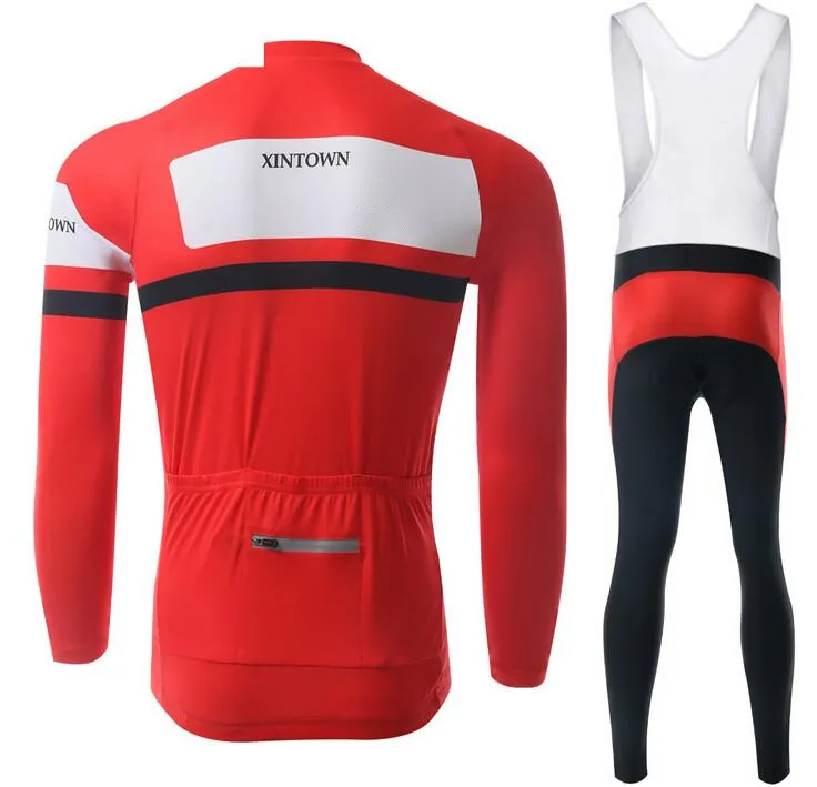 Italy Red and White  Long Sleeve Cycling Jersey Set