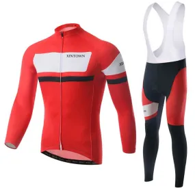 Italy Red and White  Long Sleeve Cycling Jersey Set