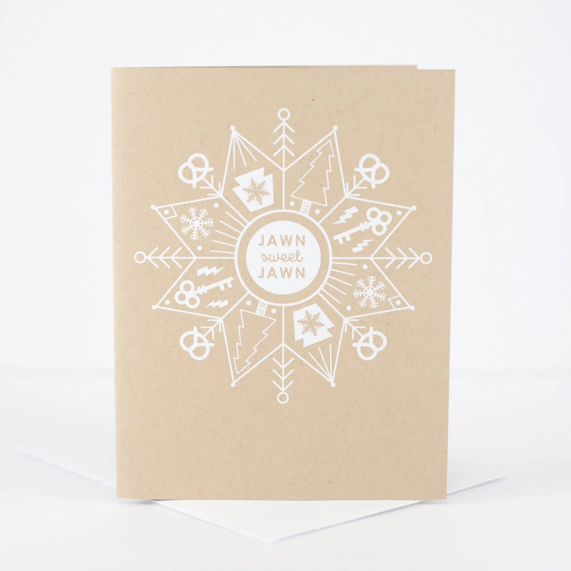 jawn card, Philadelphia greeting card, jawn snowflake Christmas card