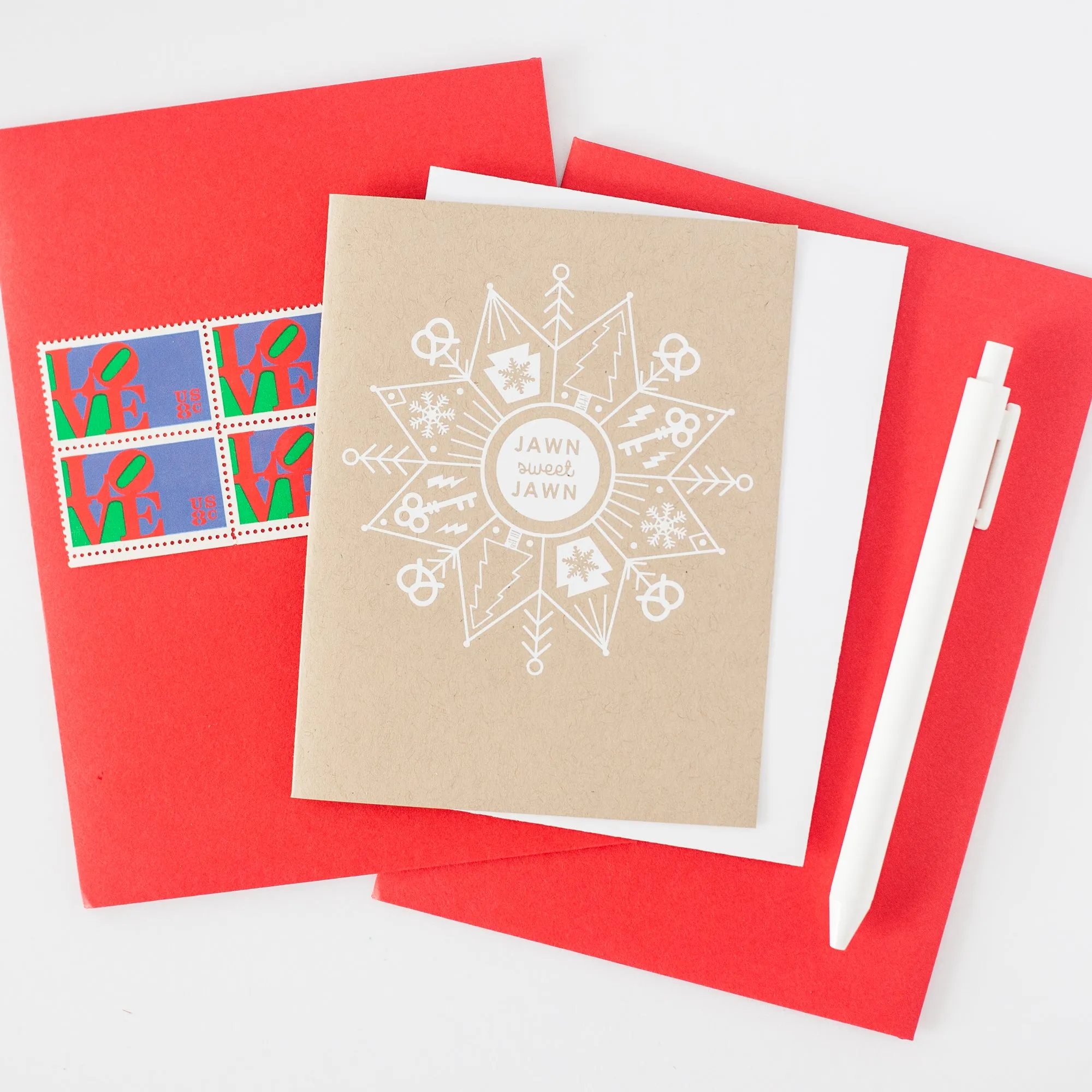 jawn card, Philadelphia greeting card, jawn snowflake Christmas card