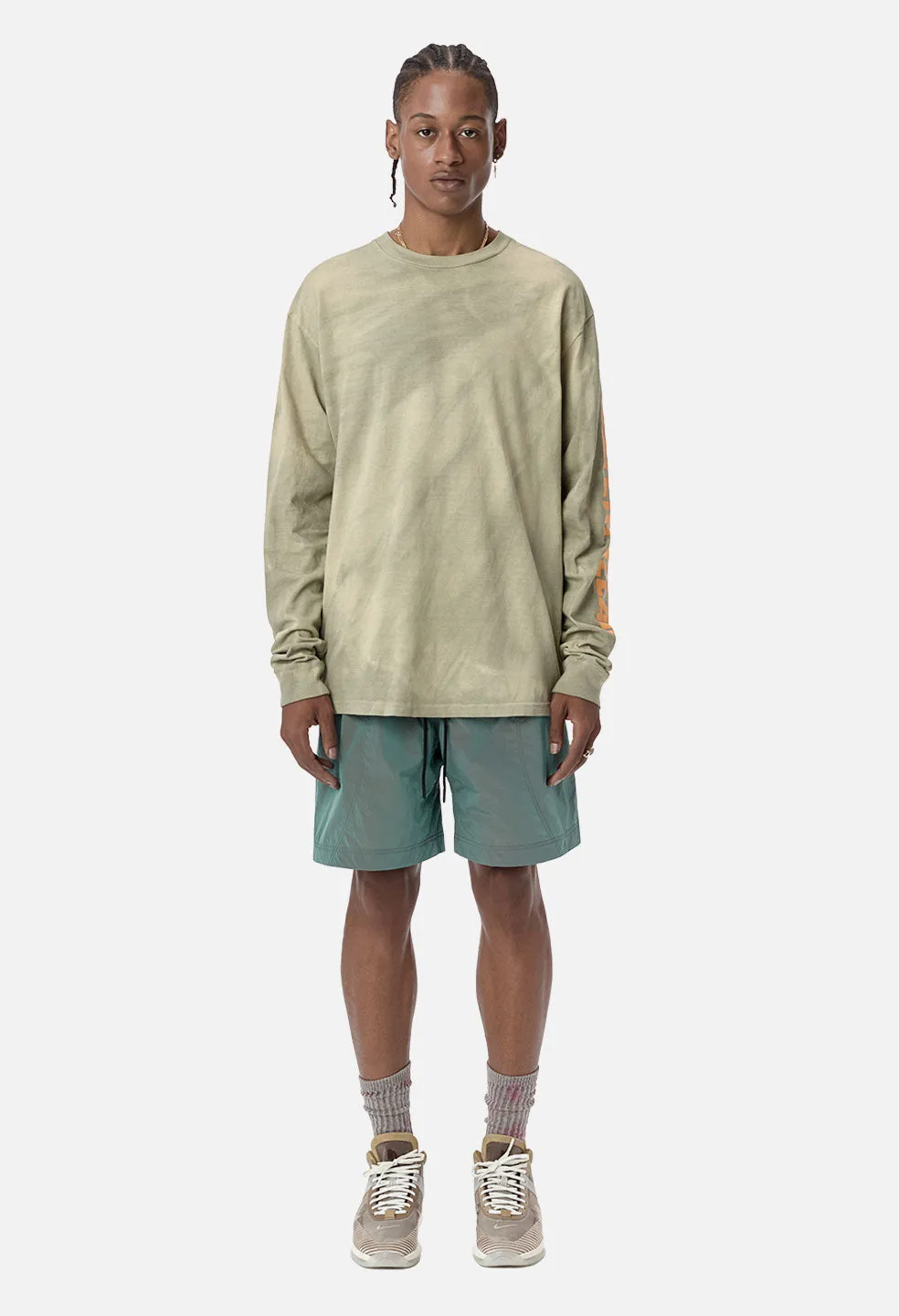 JE X CAT Double Dye LS University Tee / Mojave X Sage