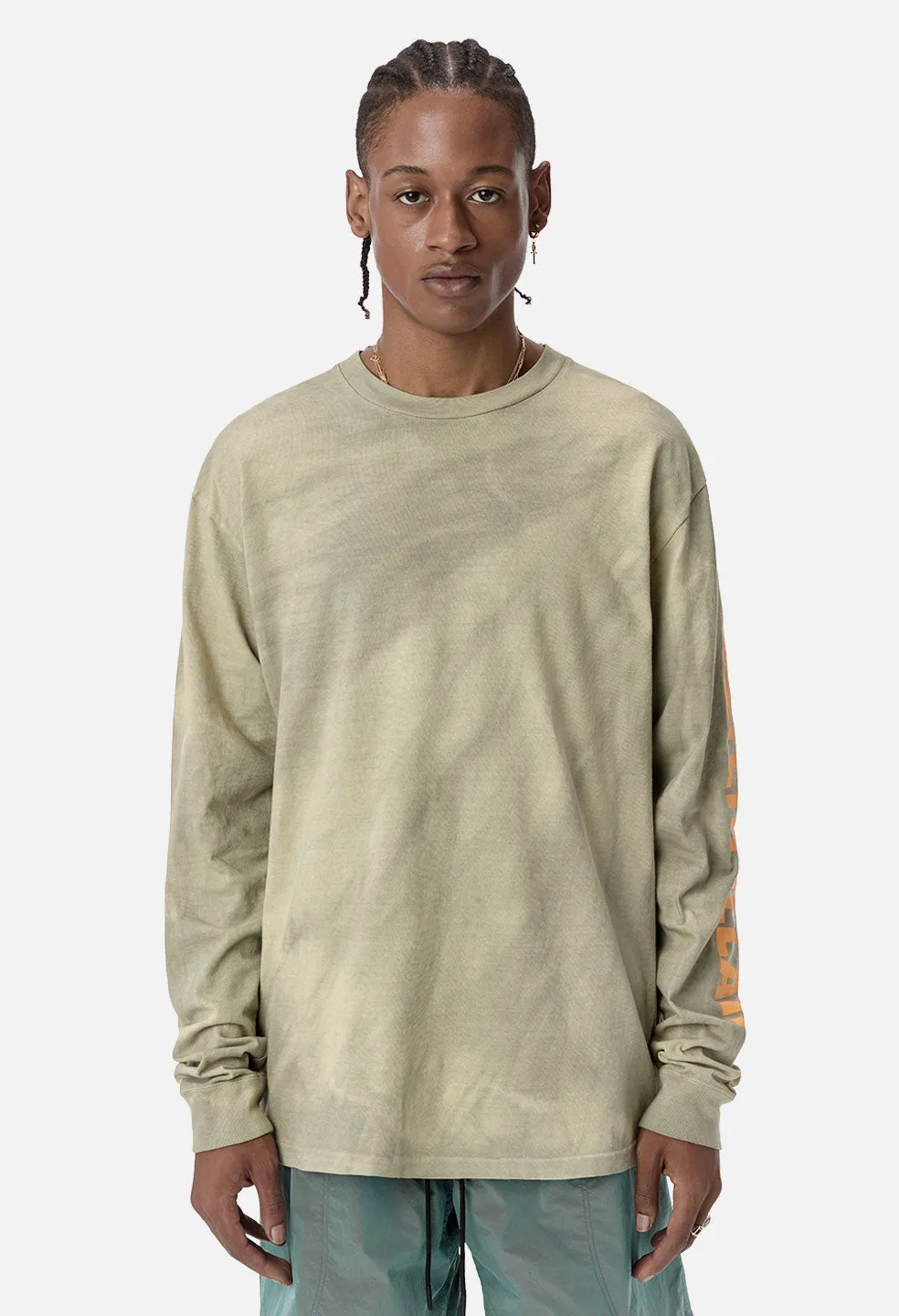 JE X CAT Double Dye LS University Tee / Mojave X Sage