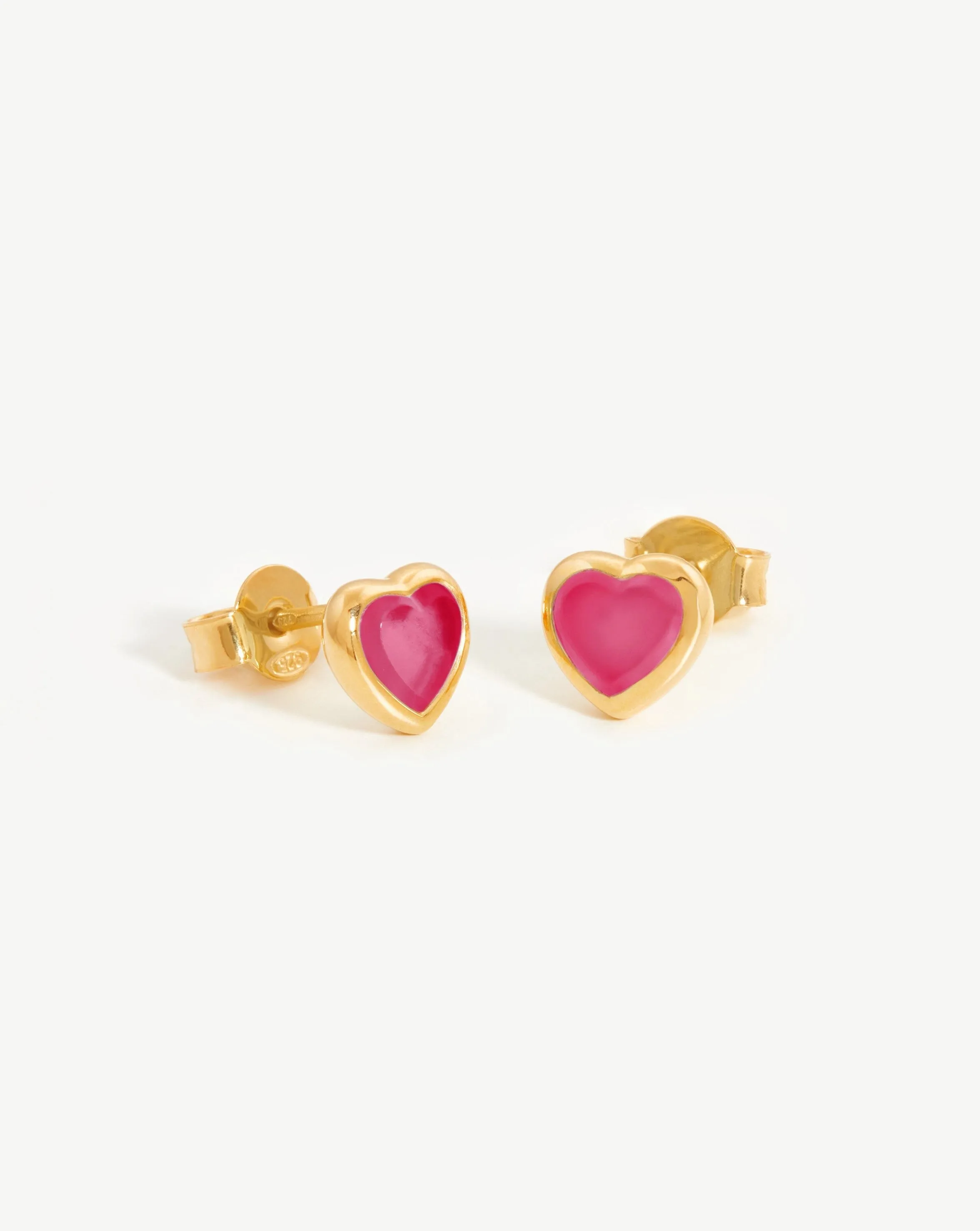 Jelly Heart Gemstone Stud Earrings