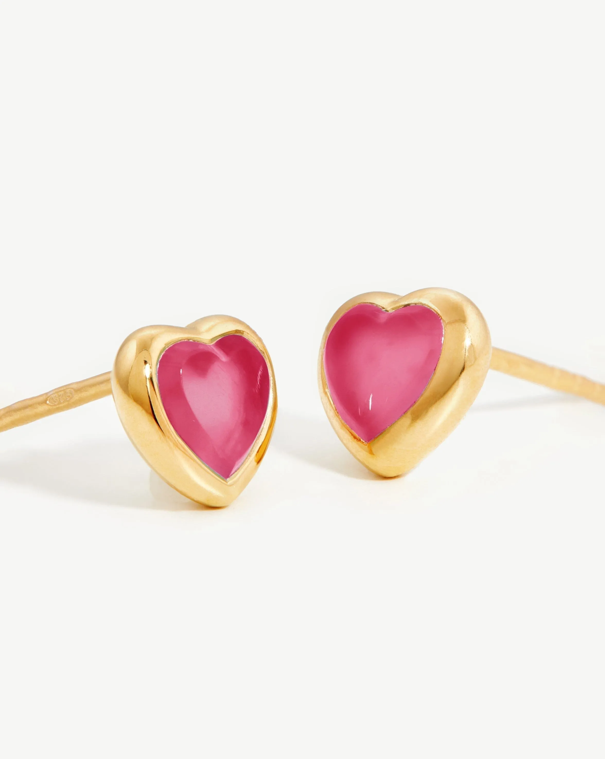 Jelly Heart Gemstone Stud Earrings