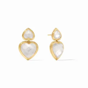 Julie Vos Heart Statement Earring, Clear Crystal