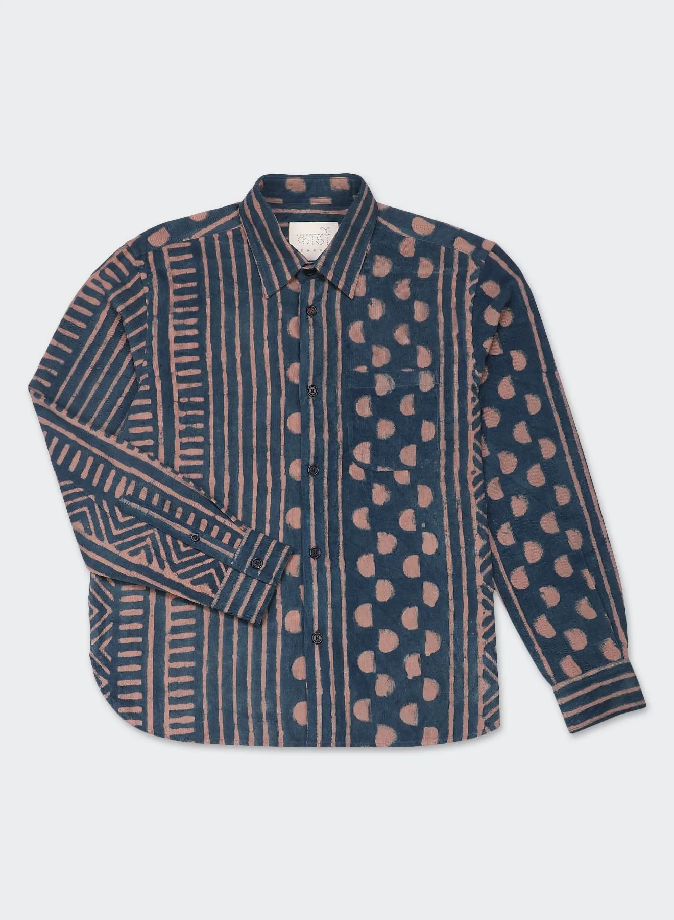 KARDO DESIGN Luis Block Printed Cord Long Sleeve Shirt