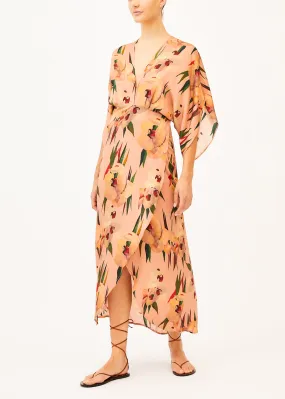 Kelly Pink Floral Backless  Dress