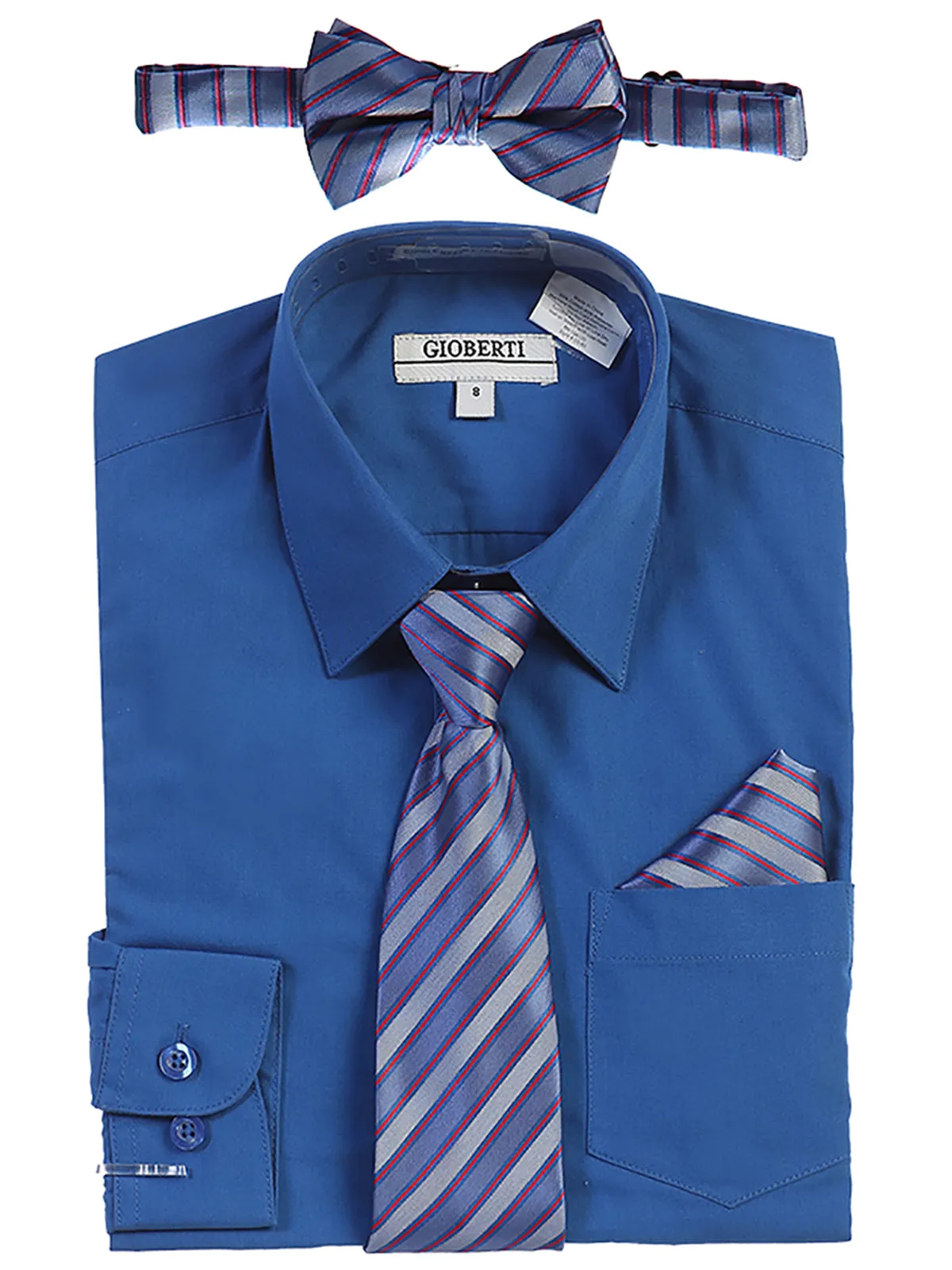 Kid's (2T-7) Shirt w/ Stripe Tie Set