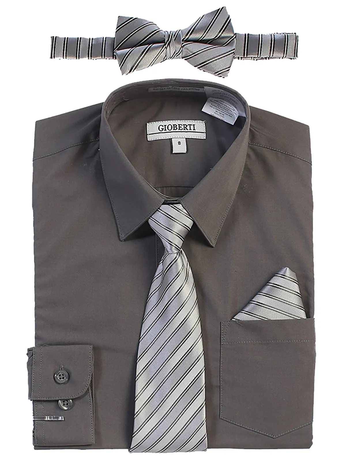 Kid's (2T-7) Shirt w/ Stripe Tie Set