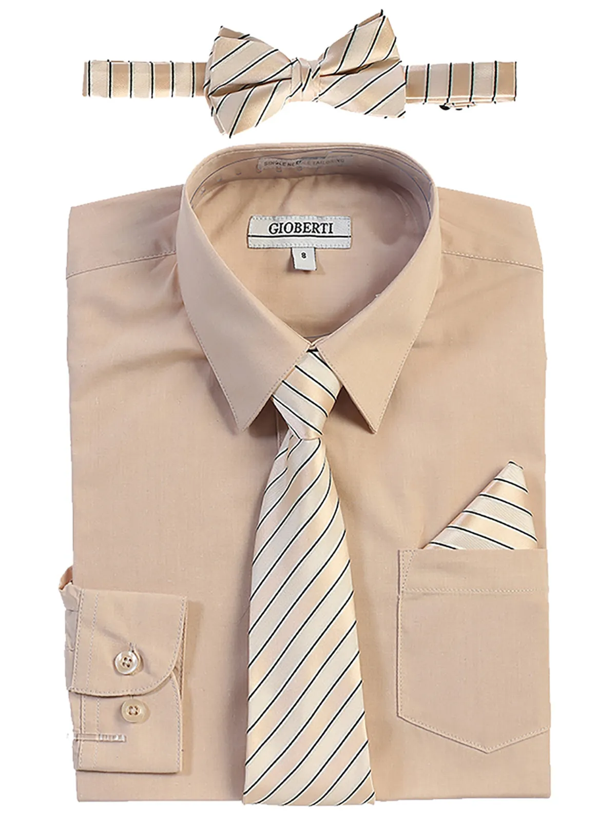 Kid's (2T-7) Shirt w/ Stripe Tie Set