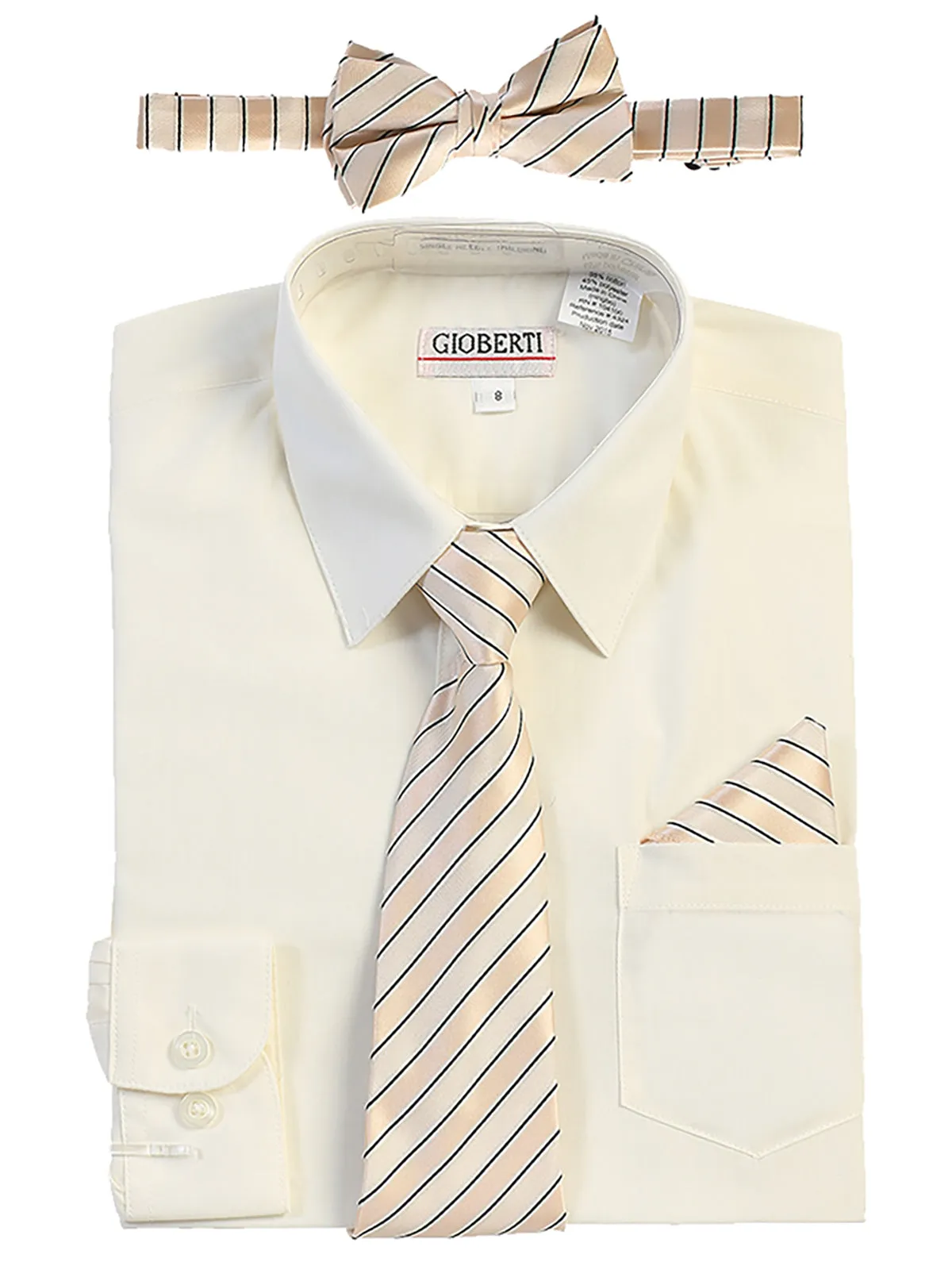 Kid's (2T-7) Shirt w/ Stripe Tie Set