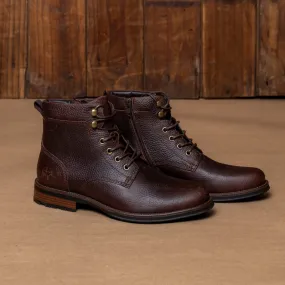 Kingsley Heath Plain Toe Boot Choc/Brass/Choc