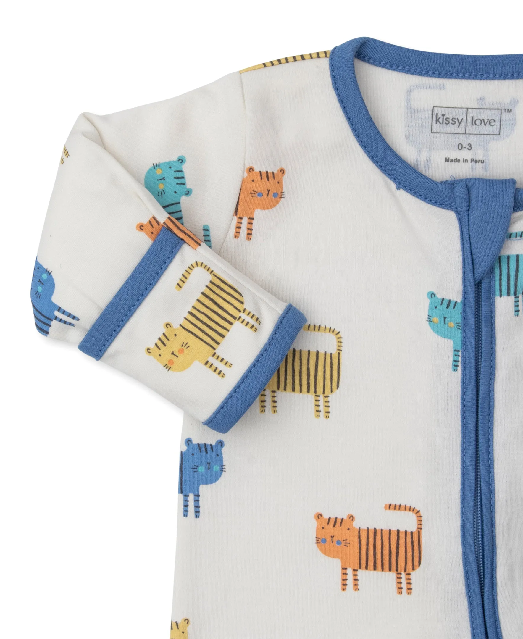 Kissy Love Little Tigers Zip Footie