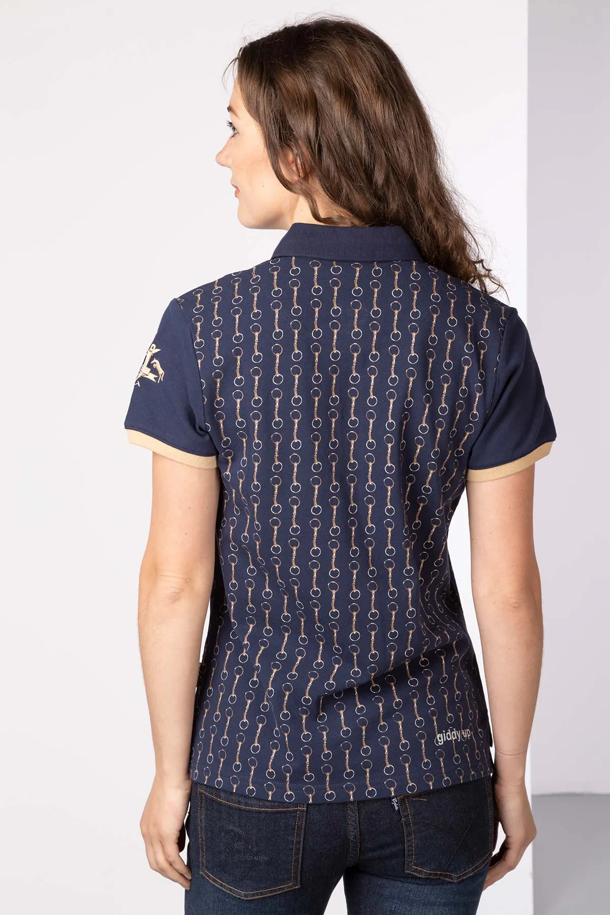 Ladies Snaffle Print Polo Shirt