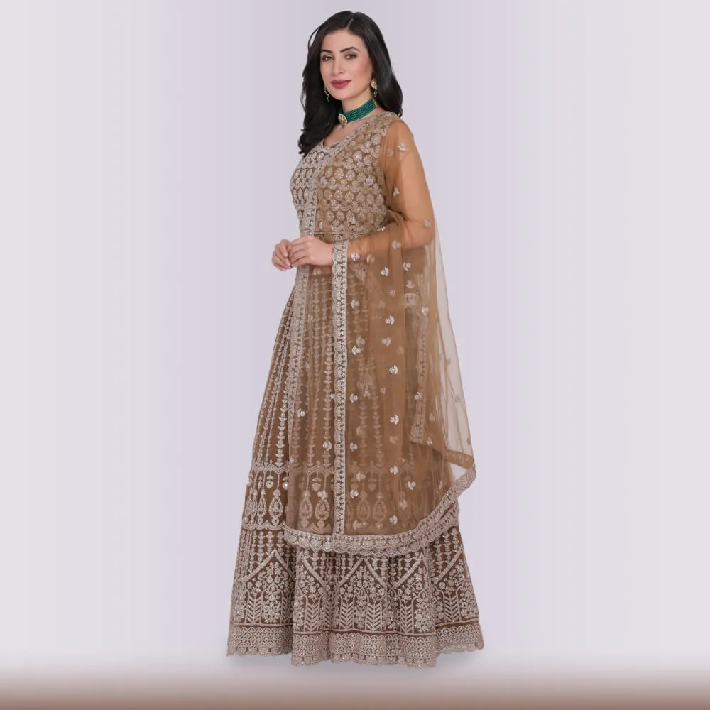 Lehenga Choli with Heavy Silver Embroidery - Yellow