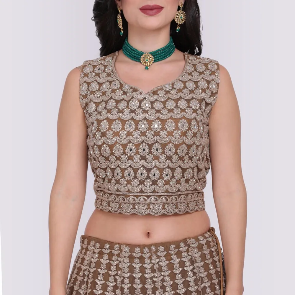 Lehenga Choli with Heavy Silver Embroidery - Yellow