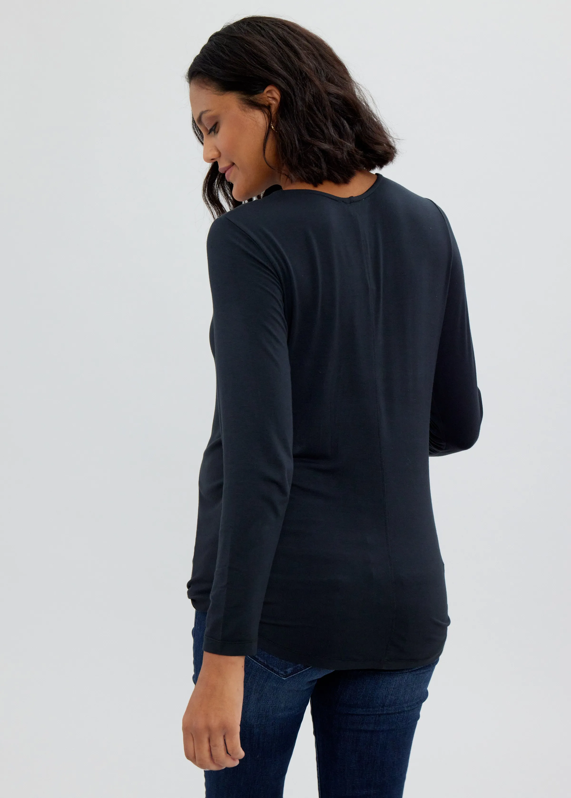 Long Sleeve Wrap Maternity Tee