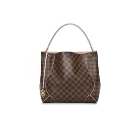 Louis Vuitton 2015 Caissa Hobo Damier Ebene Rose Ballerine Tote Shoulder Bag