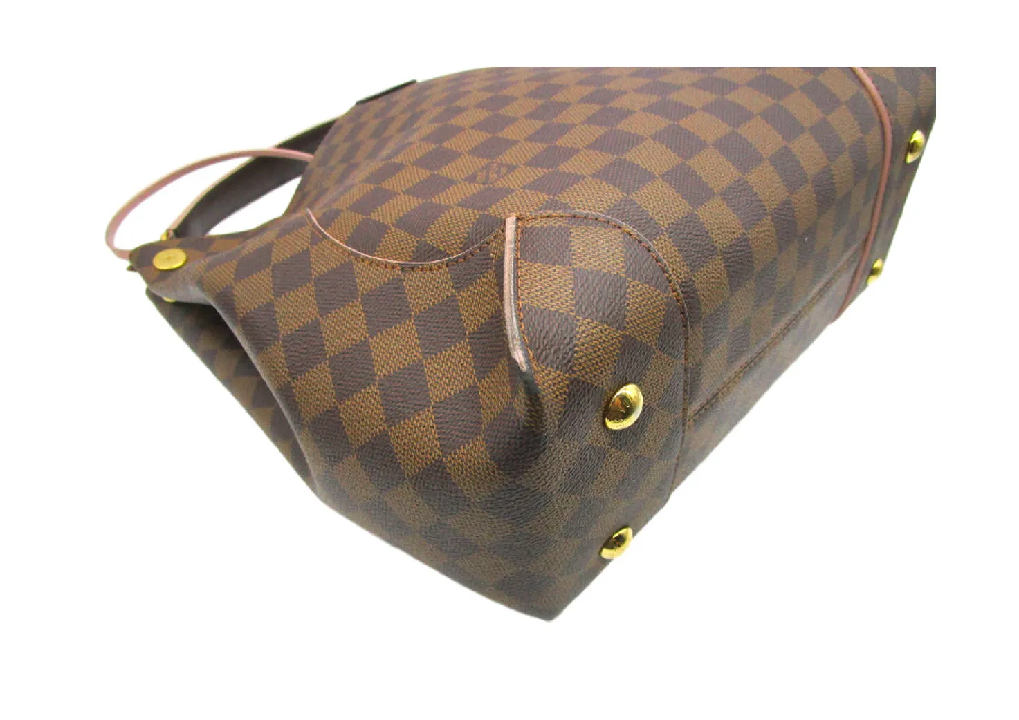 Louis Vuitton 2015 Caissa Hobo Damier Ebene Rose Ballerine Tote Shoulder Bag