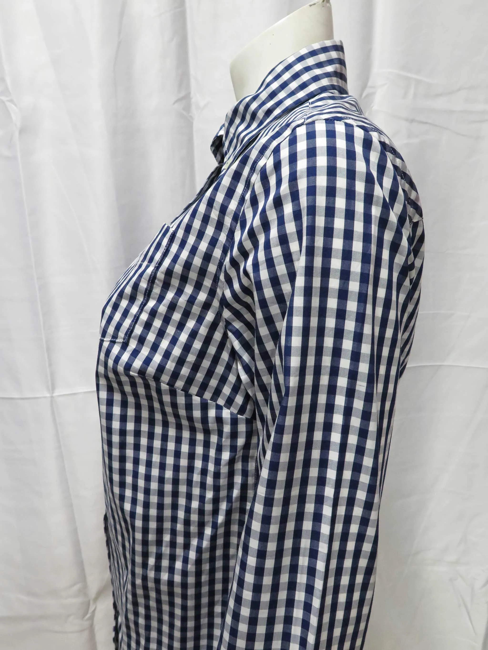 L/S Gingham Woven Shirt (French Navy)