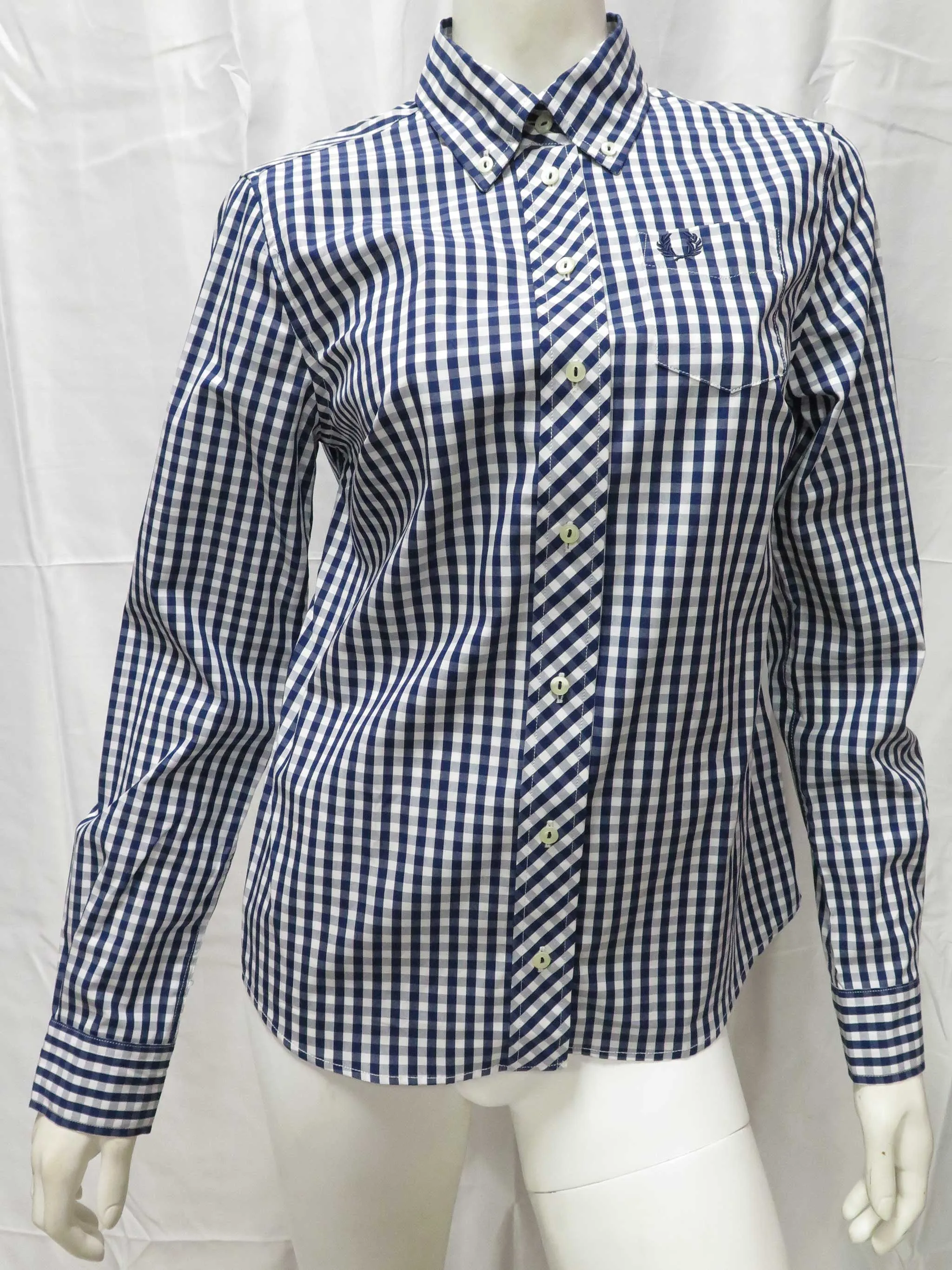 L/S Gingham Woven Shirt (French Navy)