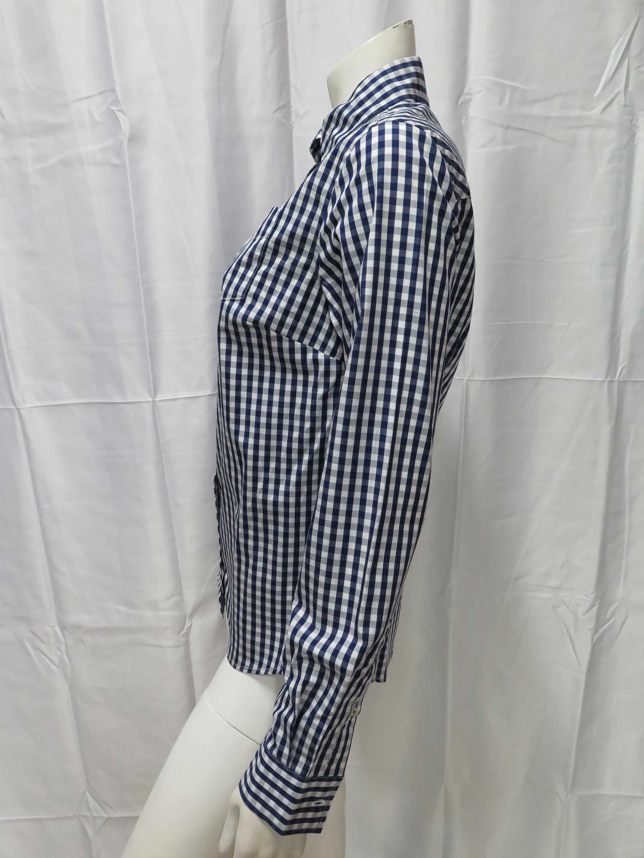 L/S Gingham Woven Shirt (French Navy)