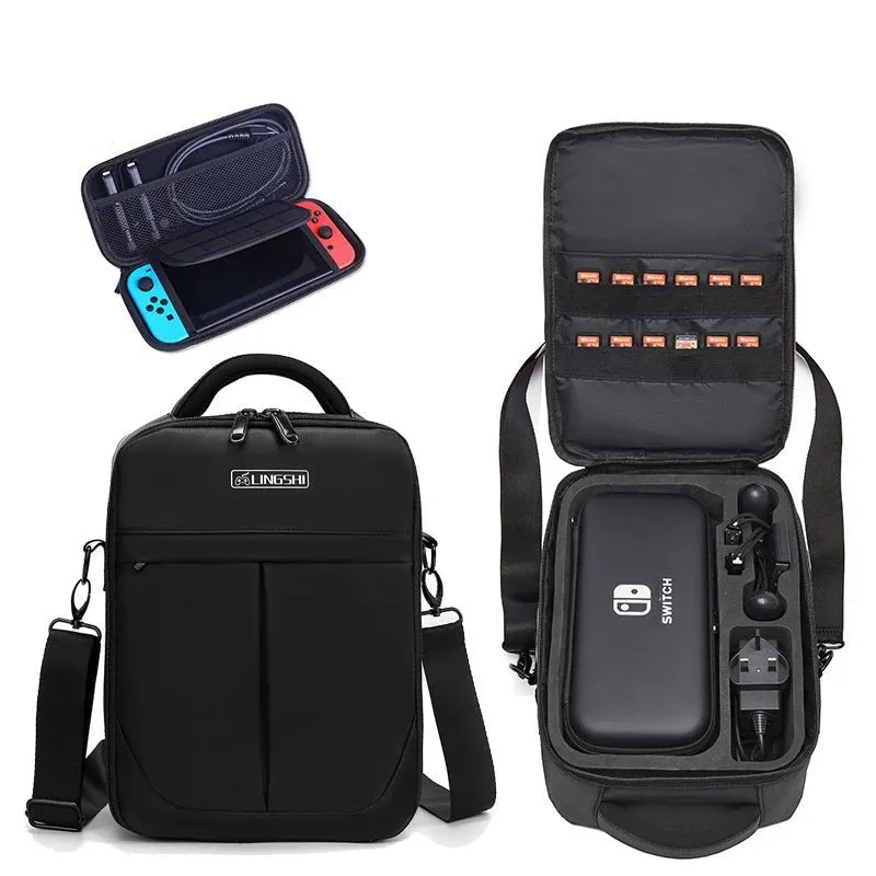 Luxury Backpack for Carrying Nintendo Switch Accessories, Joy-Con, Game Console, Case Cover, and Shoulder Bag Pouch for Nintendo Switch