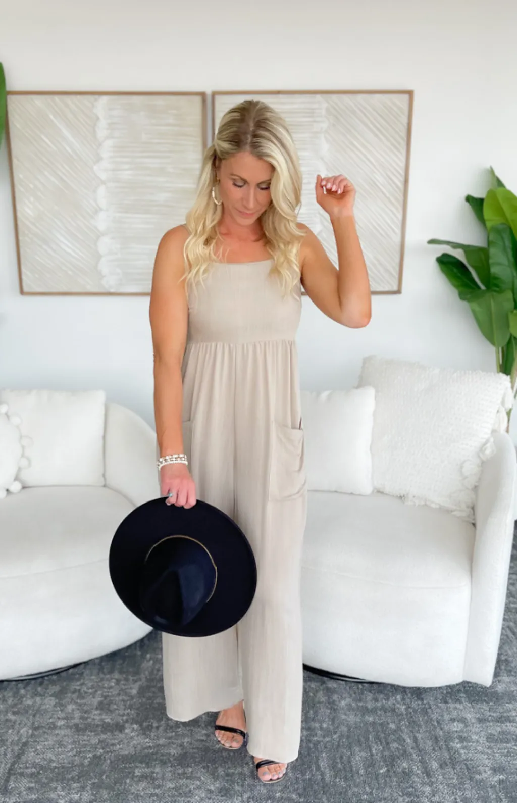 Maisie Natural Wide Leg Jumpsuit