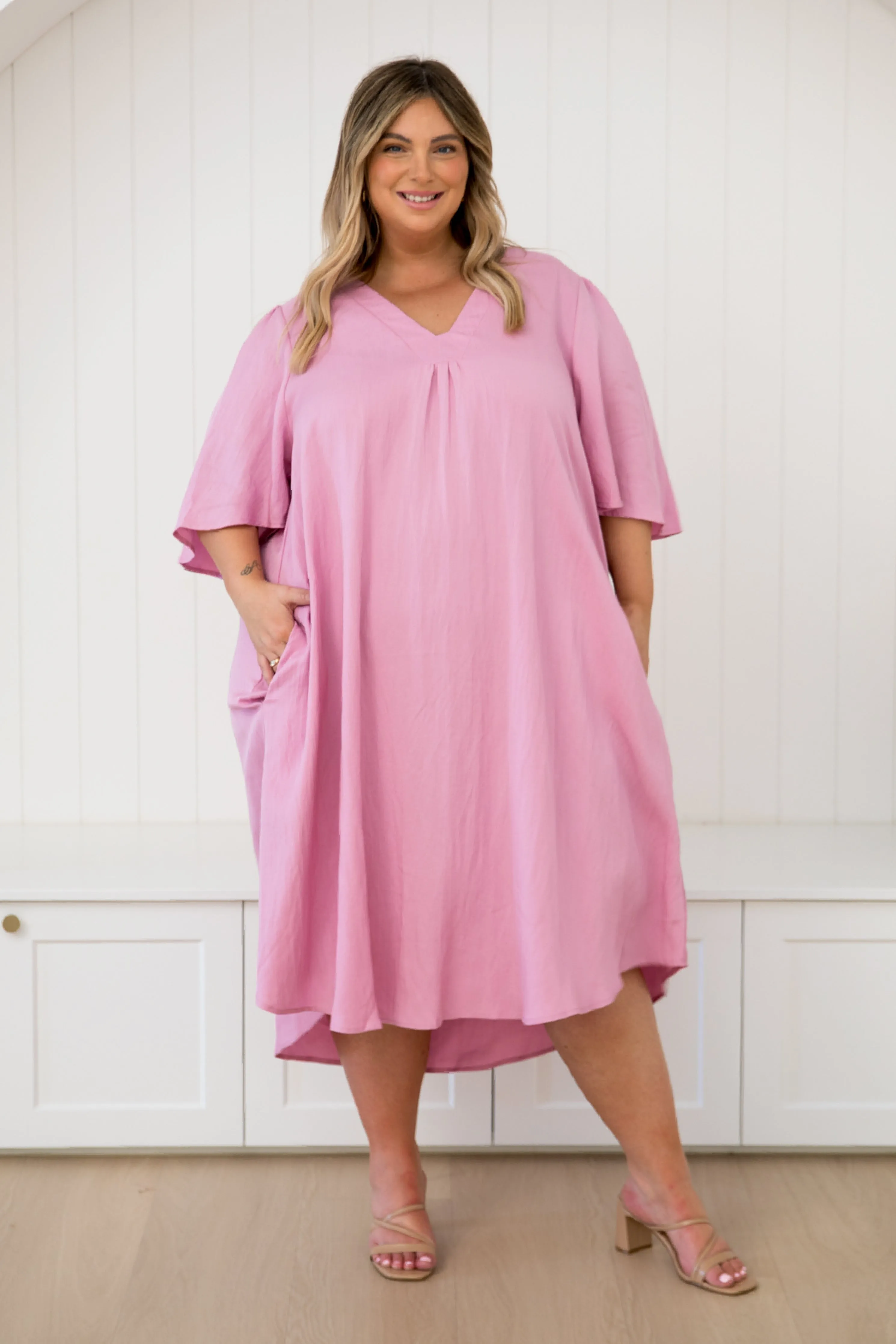 Makeo Dress in Pink Lemonade