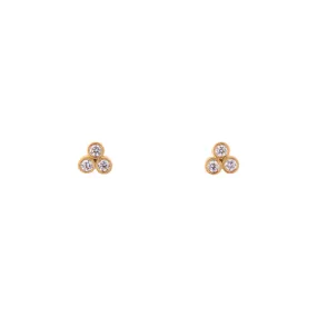 Marian Maurer 18k Triple Diamond Stud Earrings