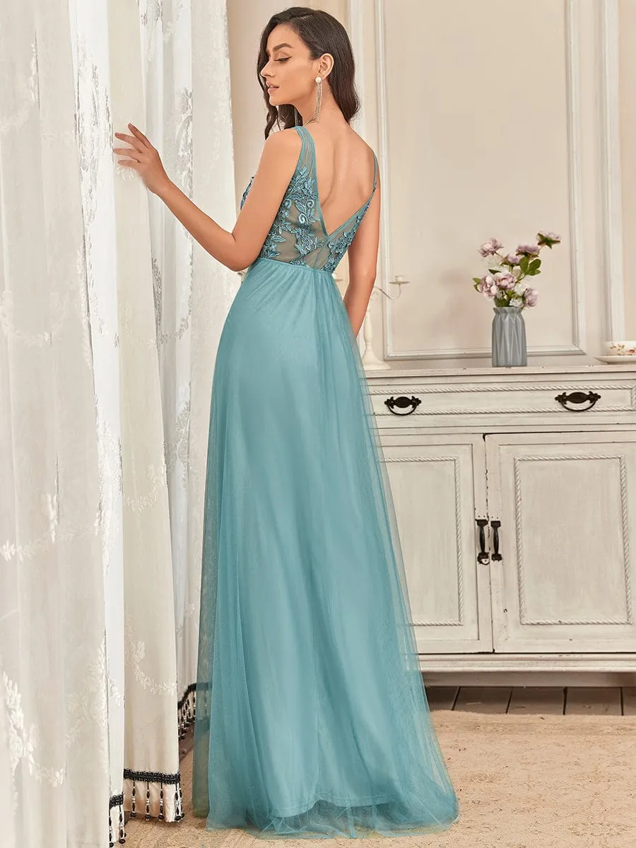 Maxi Long Elegant Ethereal Tulle Evening Dress