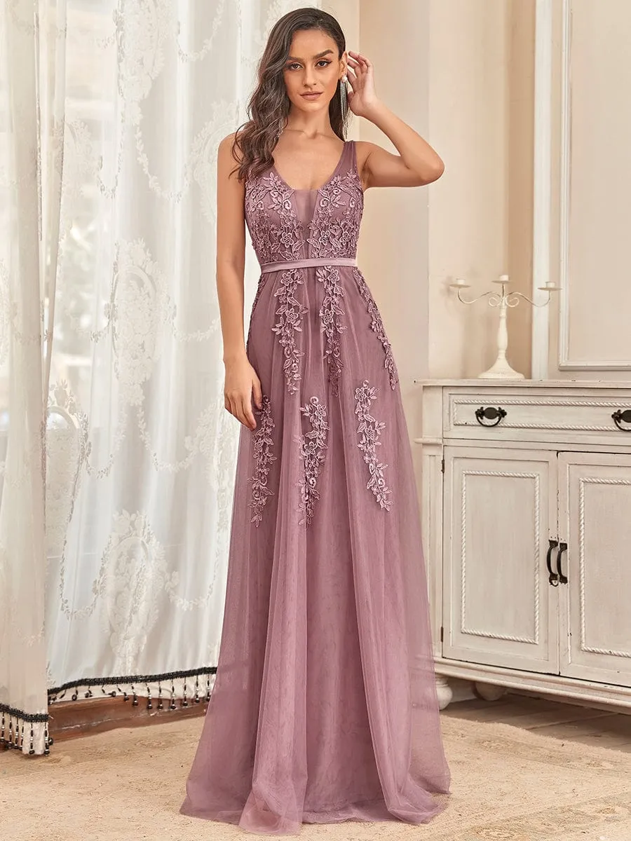 Maxi Long Elegant Ethereal Tulle Evening Dress