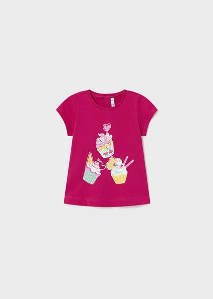 Mayoral Baby Girl Pink Cupcake Print T-Shirt