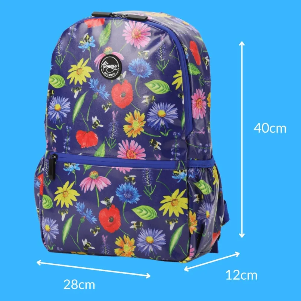 Medium Kids Waterproof Backpack - Bees & Wild Flowers