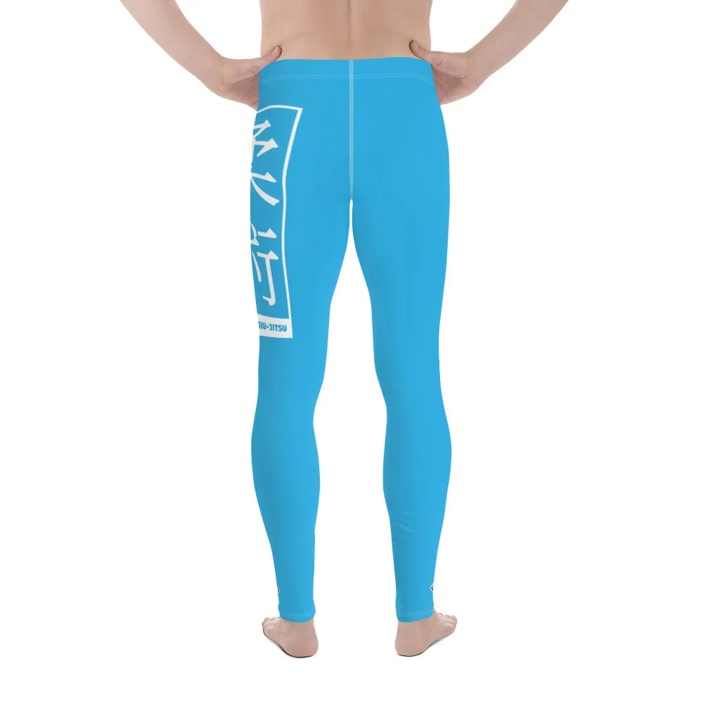 Men's Athletic Workout Leggings For Jiu Jitsu 005 - Cyan