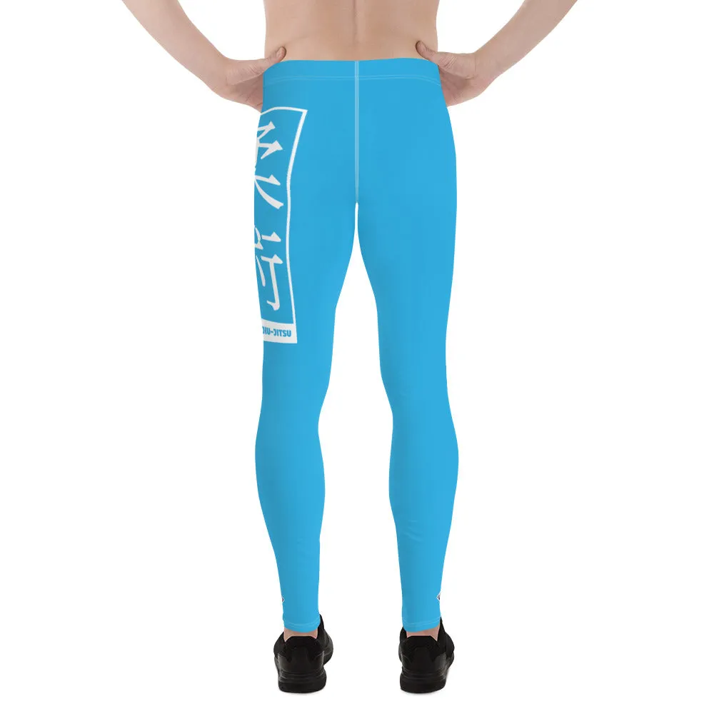 Men's Athletic Workout Leggings For Jiu Jitsu 005 - Cyan