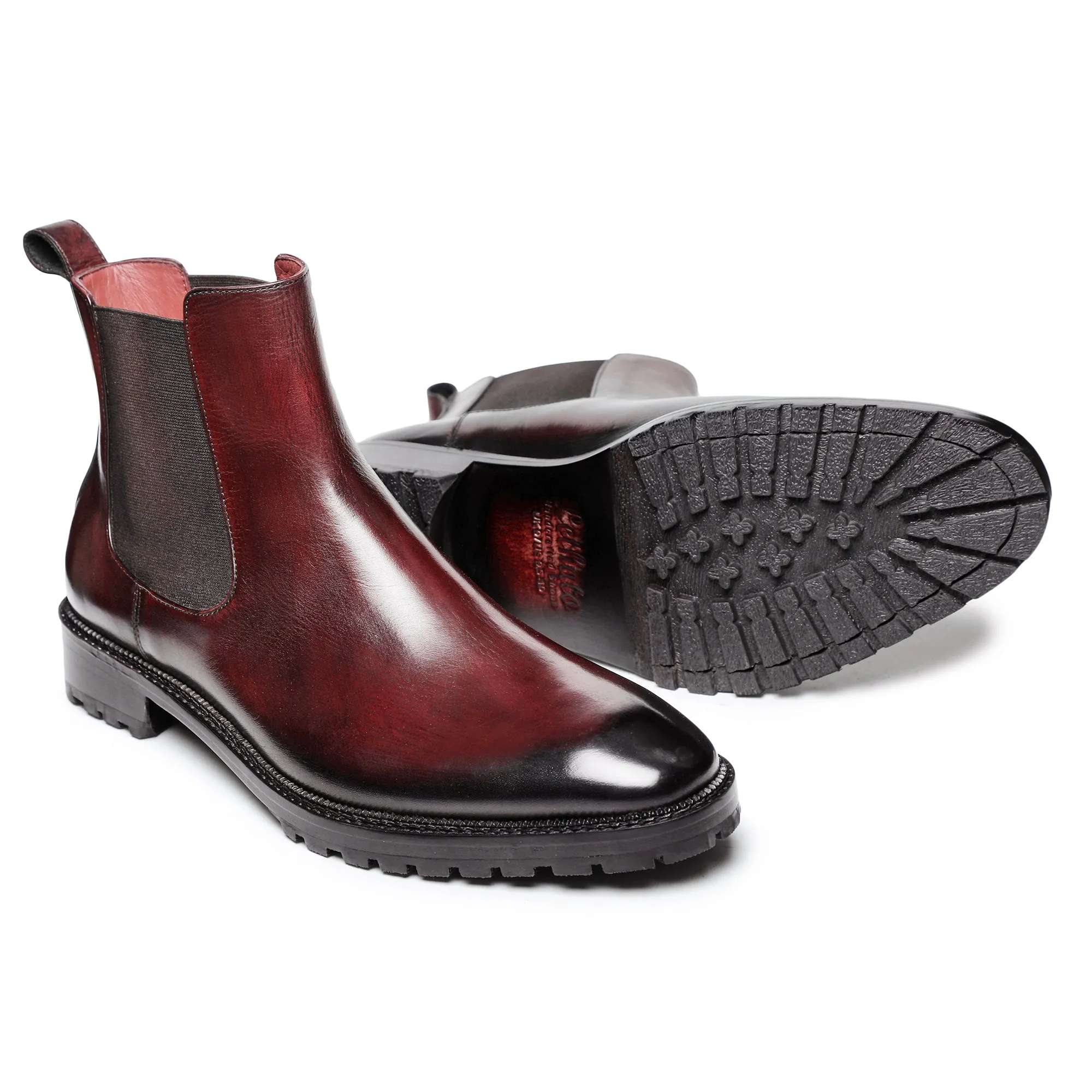 Mens Chelsea Boots - Wine Red