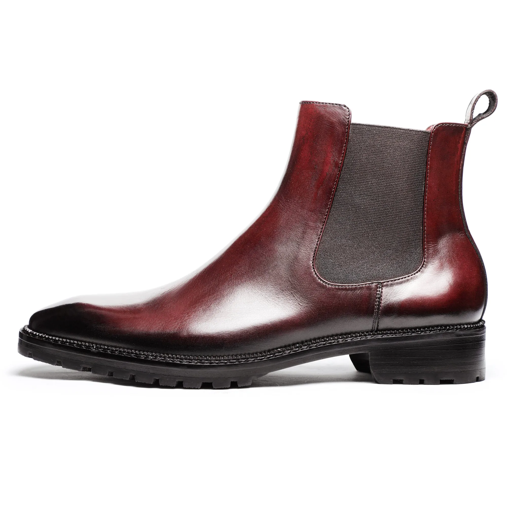 Mens Chelsea Boots - Wine Red