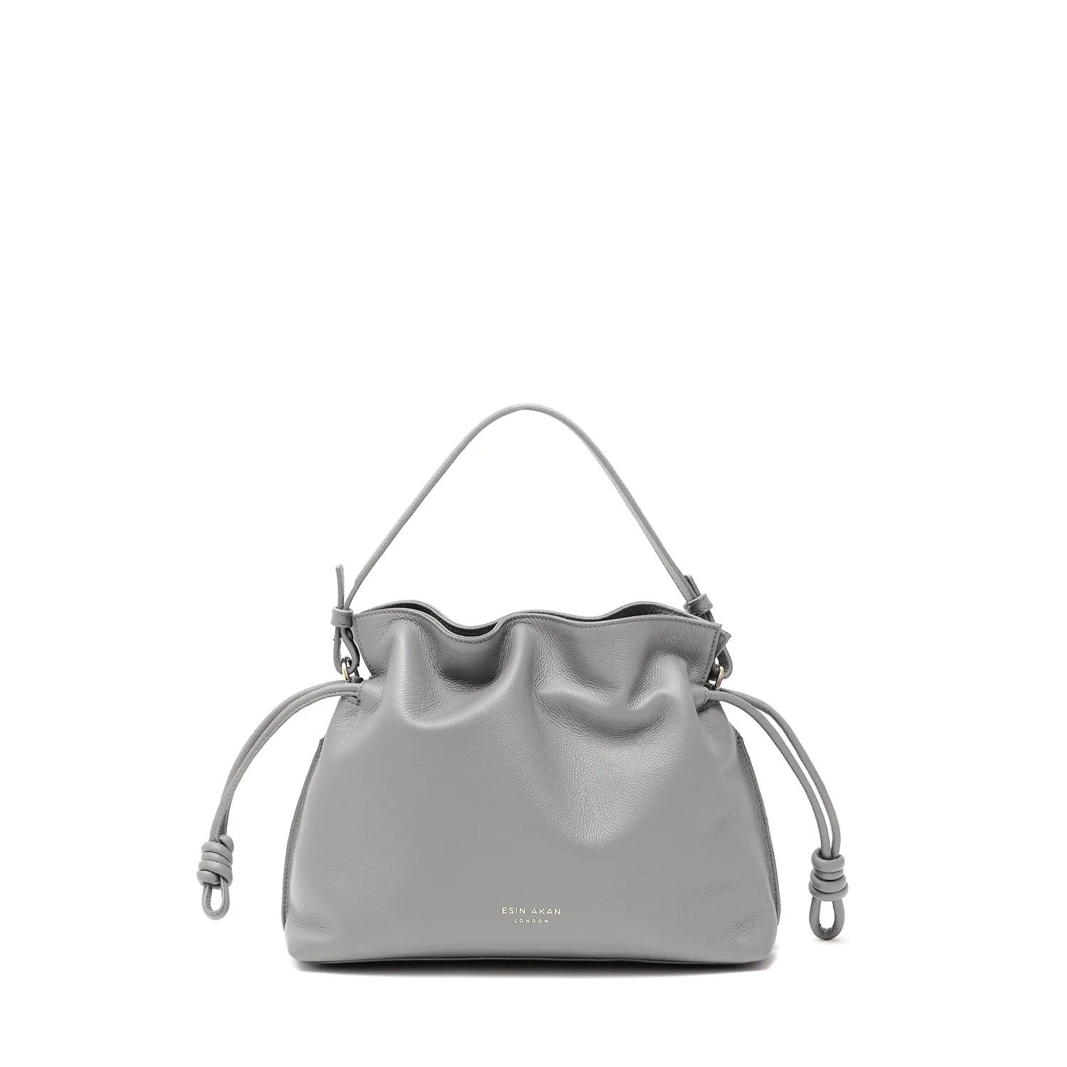 Midi Emma  Leather Crossbody Bag, Grey