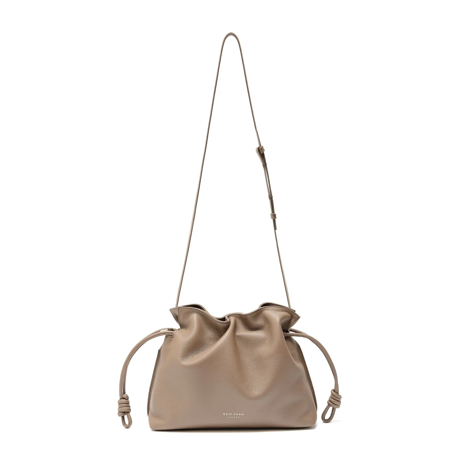 Midi Emma  Leather Crossbody Bag, Oatmilk