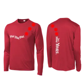 Mine JK Yours (Pickleball Colors Orange Yellow or Red) | Men's Long Sleeve Athletic Shirt | 100% Polyester