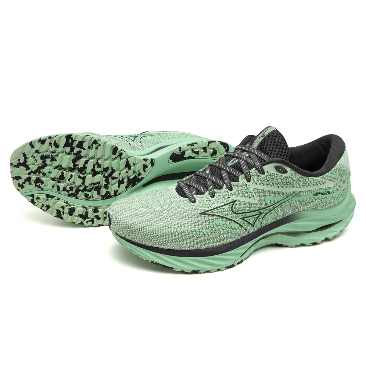 Mizuno Wave Rider 27 Mens | Grayed Jade/black Oyster/jade